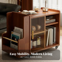 Easy to Move 2-Tier Rolling Trolley with casters Side Table Multi-Functional Mobile Furniture Space-Saving for Apartment Dwellers, Office Workers, Living Room, Bedroom, Study, Kitchen