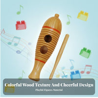Entertaining to Use Wooden Frog Guiro distinctive Gift concept Croaking Frog Instrument Handmade Educational Toy for Children, Preschoolers, Music educators, Kindergarten, Early Learning center, Parties, Home