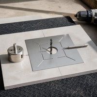 Stainless Steel Floor Drain Tile Hole Locator and Measuring Ruler for Construction