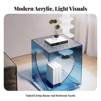 Transparent Mobile C-Table Minimalist design Nightstand with casters Rolling Cart Multi-Functional for Apartment Dwellers, Homeowners, Remote Workers, Living Room, Bedroom, Small Spaces, Home Office