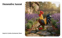 Detailed Craftsmanship Cock Statue Lifelike Design Cock Garden Decor Vibrant Colors for Gardeners, Collectors, Patio, Kitchen