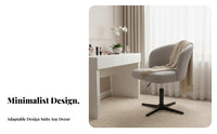Adjustable Height Upholstered Low-Back Swivel Chair Ergonomic Backrest Seating Furniture Wide Stable Base Task Seat Easy to Clean for Students, Home Office Workers, Bedroom, Study Room, Studio, Medical Office