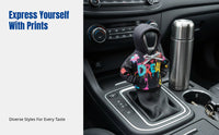 Creative Hoodie Car Gear Shift Knob Cover, Printed Polyester Dustproof Sleeve, Universal Car Interior Decoration