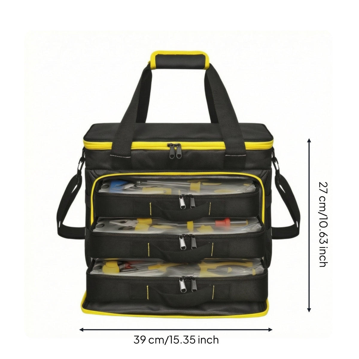 Tool Bag with Clear-Lid Cases Soft-Sided for Garage