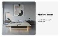 Floating Bed Frame Minimalist Design Bedroom Furniture Very Thin Headboard for Minimalists, Apartment Dwellers, Guest Room