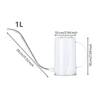 Transparent Watering Can with Long Spout Graduated Plant Watering Can Easy to Fill Vessel Ergonomic for Windowsill