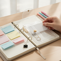 M5 Loose-Leaf Notebook Refill Pouch, PVC Card Holder, Portable Coin Purse with Hanging Loop