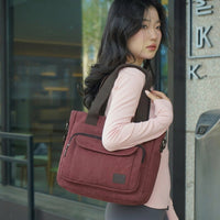 Travel Bag and Versatile Tote Bag for Daily Use, Vertical Square Work Bag with Secure Zipper, Canvas Crossbody Bag Women, Women's Handbag Pack 1