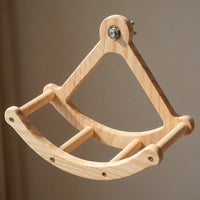 Pirate Ship Parrot Toy with Mirror, Solid Wood Play Stand with 2 Perches, Wooden Parrot Toys and Parrot Perch Gym Toys for Parakeets Cockatiels