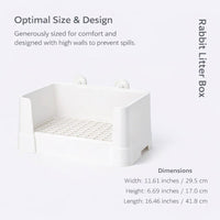 Small Animal Hay Feeder Litter Tray, Guinea Pig Chinchilla Bunny Toilet, Large Capacity, Design, Easy Clean Bottom Net