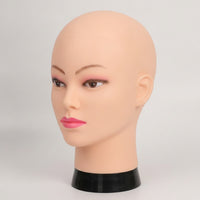 Realistic Bald Mannequin Head Smooth Mannequin Head with Neck Easy to Clean Display Glossy for Shop Owners, Hairpiece Stylists
