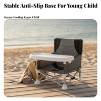 Foldable Kids Chair Metal Frame Children's Tray Chair Cross-Supported