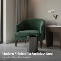 Lidless Metal Garbage Bin Luxurious Feel Round Uncovered Top Trash Can Round Uncovered Top Waste Bin Long-Lasting Double Level