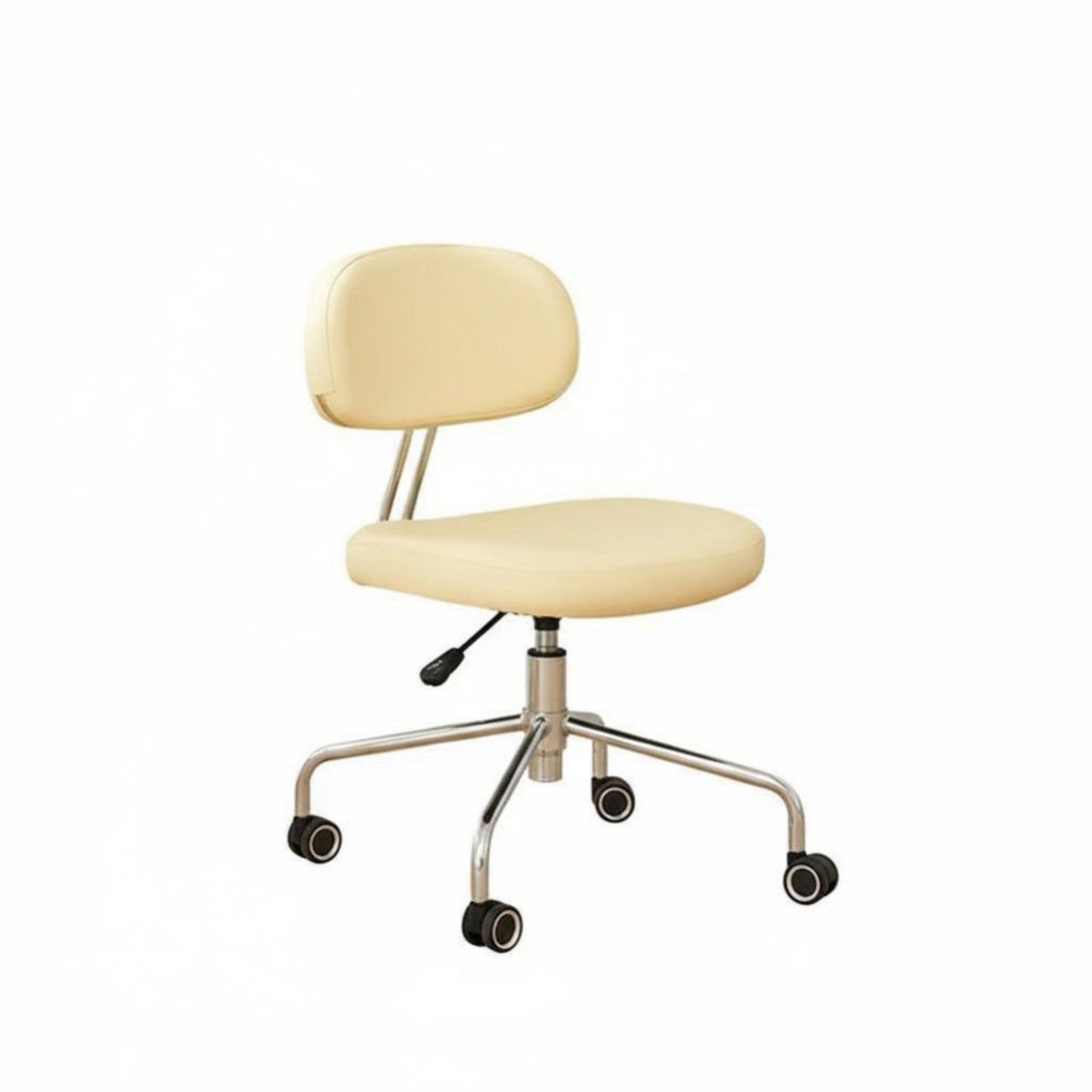 space-saving Footprint Molded Shell Chair with Casters Modern & aesthetic Upholstered Vanity Chair with casters Height Adjustable Office Furniture Ergonomic Design for Students, Adults, Women, Study Room, Small Apartments, Bedroom