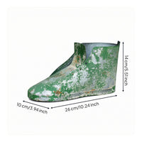 Weathered Shoe Planter Distressed Finish Boot Planter Mottled Green and Gray Vintage Flower Pot Iron
