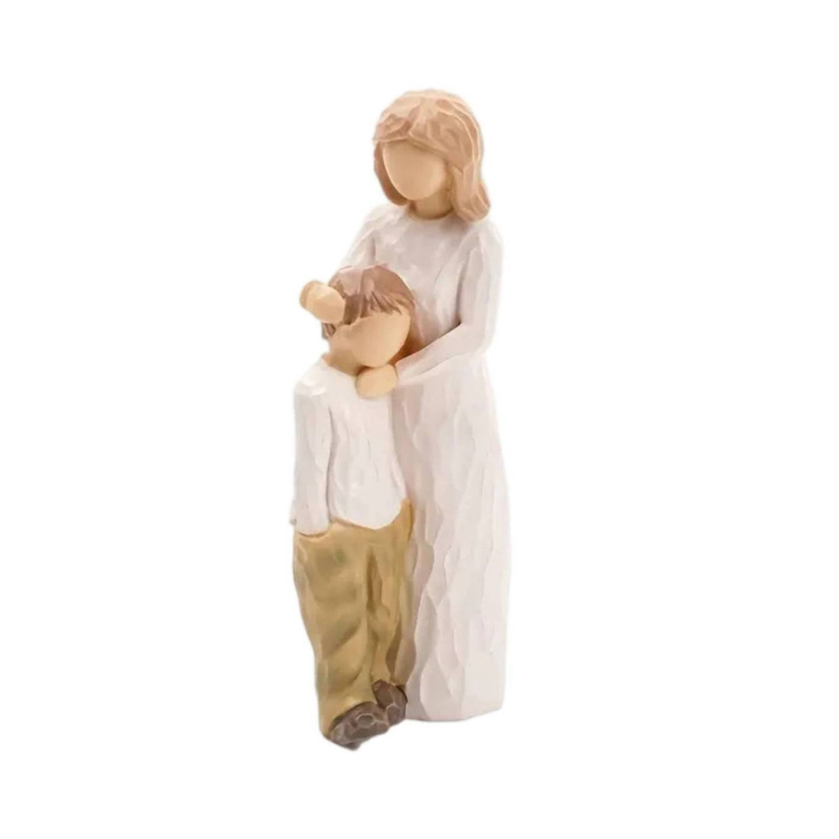New Mom Mother and Child Figurine Hand-Carved Look Mother and Child Statue Wood-Like Resin Figurine with Engraved Base First Time Mothers for Collectors, Shelf, Desk, Memorial Display