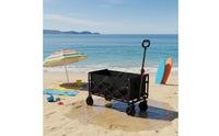 Space-Saving Portable Camping Wagon All Terrain Wheels Foldable Beach Wagon Collapsible Utility Wagon for Shopping, Picnic, Gardening