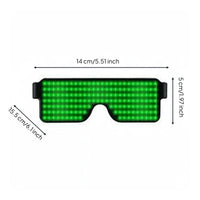 LED Glasses USB Charging Dynamic Display Glasses Event Attention Grabber Flashing Sunglasses for Game Events, Concerts, Anime Conventions