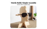 Wooden Head Shaped Glasses Stand Solid Wood Human Profile Sunglasses Holder Decorative Design Portrait Design Eyewear Display for Nightstand, Entryway