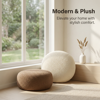 Round Teddy Fleece Floor Cushion, Large Floor Cushion Seating, Soft Thick Floor Pillow, Modern Minimalist Seat Pad, Balcony Decor Pillow