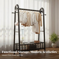 Easy Installation Rolling Clothes Rack Minimalist Design Clothing Rack on Wheels Stable Structure Clothes Hanging Stand on Wheels Space Saving for Homeowners, Apartment Dwellers, Students, Bedroom, Balcony, Laundry Room, Entryway