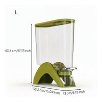 Dry Food Dispenser Press-Style Rice Dispenser Grain Container with Cup Countertop Bin BPAclear for Home Cooks, Kitchen, Pantry