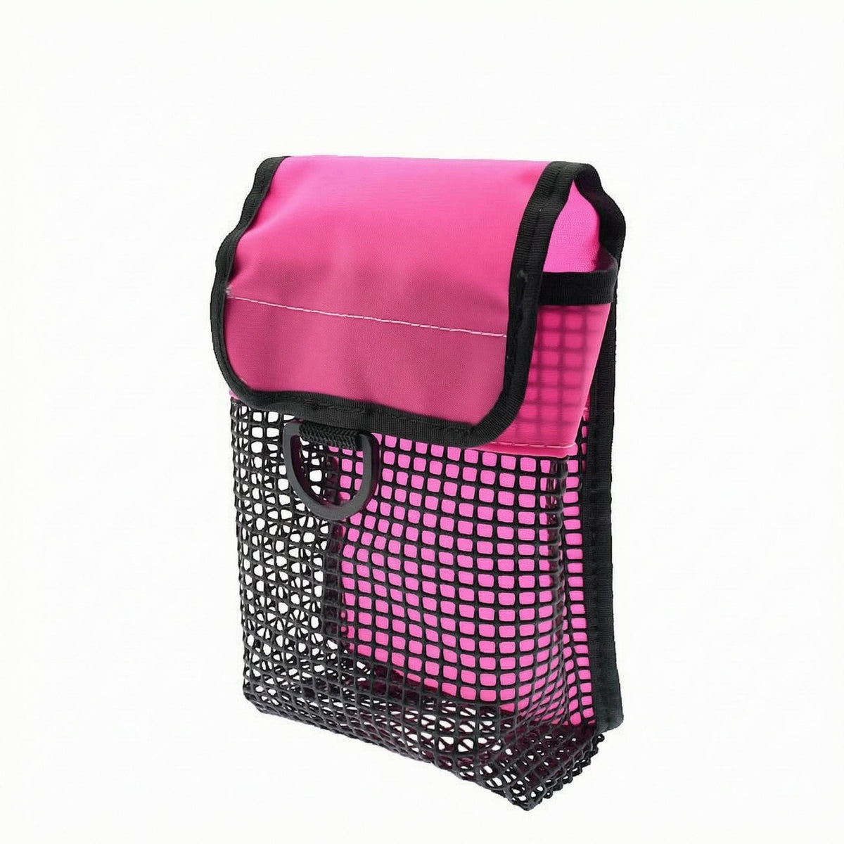 Flap-Top SMB Pouch Contrast Trim Diving Mesh Pouch Hanging Fastener Dive Accessory Bag Attachment Loop