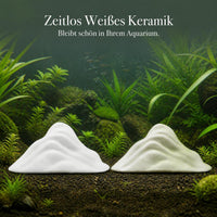 Zen White Ceramic Mountain Micro Landscape Ornament for Aquarium and Home Decor