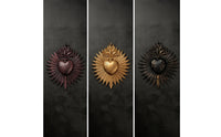 Sacred Heart-Shaped Wall Plaque Gothic Ex Devotional Heart Resin materialVoto Plaque for Goths, Art Collectors, Living Room, Bedroom, Entryway
