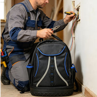 Electrician Tool Backpack Multiple Pockets Heavy Duty Tool Backpack Reinforced Bottom for Construction Site