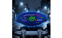 LED Style Motorcycle Instrument Cluster Black Housing Motorcycle Dashboard Display Clear Lens Digital Speedometer Cluster Mounting Tabs