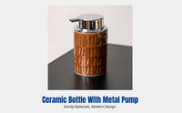 Ceramic Bathroom Lotion Bottle Pump Dispenser for Shower, Hotel, Home, Refillable