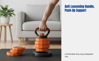 Adjustable Weight Kettlebell for Men, Home Fitness Equipment, Iron Coated, Multi-Functional Non-Slip Handle