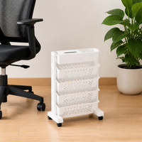 Craft Storage Trolley, Elegant White Rolling Storage Cart with Removable Drawers, Movable Storage Drawers for Art Supplies