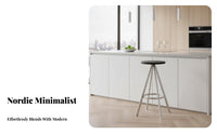Nordic aesthetic Round Seat Counter Stool Light Luxury Bar Chair Minimalist Design Seating Furniture 360° rotate for Interior Designers, Homeowners, Business Owners, Kitchen Island, Cafe, Home, Office