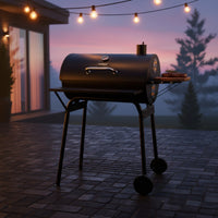 Briquette Barbecue Grill Black Briquette Grill with Lid Freestanding for Families, Backyard, Patio