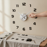 Large Acrylic DIY Wall Clock with 3D Numbers for Living Room Decor