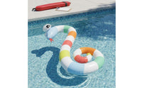 Striped Snake Pool Lounger Coiled Inflatable Snake Floation PVC Water Toy