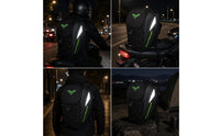 Reflective Motorcycle Rear Seat Bag Structured Motorcycle Tail Bag with Backpack Straps Adjustable for Commuters