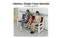 Thick Padding Upholstered Backrest Settee Stable Structure Upholstered Guest Settee Long-Lasting Construction Waiting Room Bench Easy to Clean for Patients, Visitors, Customers, Hospital, Barber Shop, Barbershop, Shopping Mall