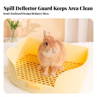 Splash Proof Rabbit Litter Box Enclosure Mountable Rabbit Litter Box with Grate Anti-Tip Design Guinea Pig Toilet Easy to Clean for Rabbits, Chinchillas