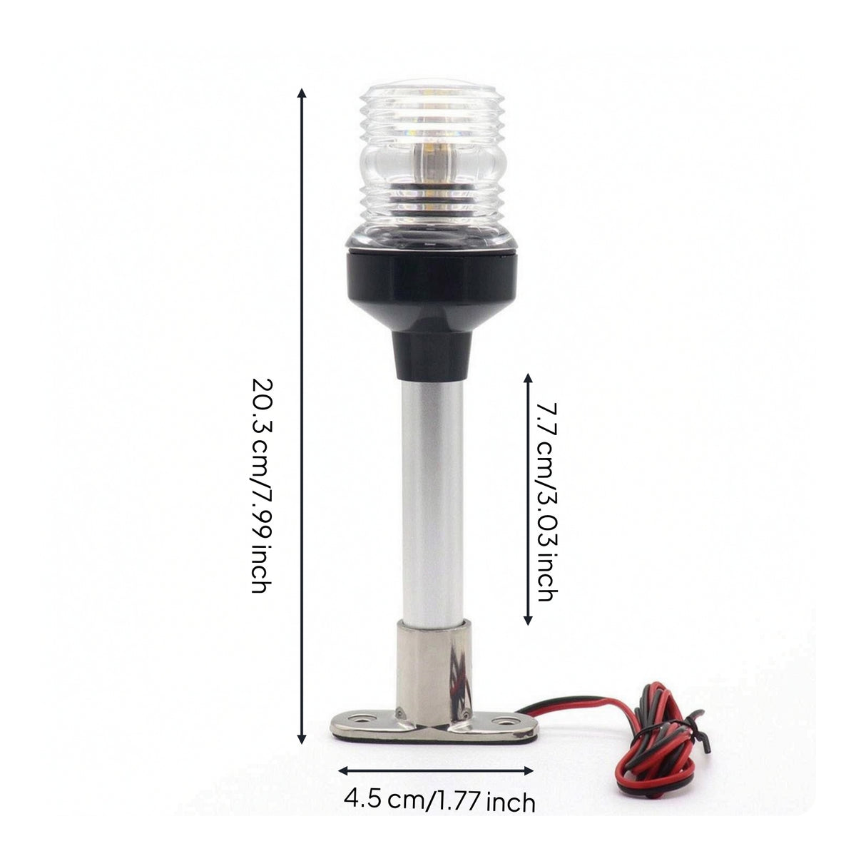 LED Boat Light Wired Boat Light with Metal Base Compact Sleek for Yacht Owners, Navigation, Deck