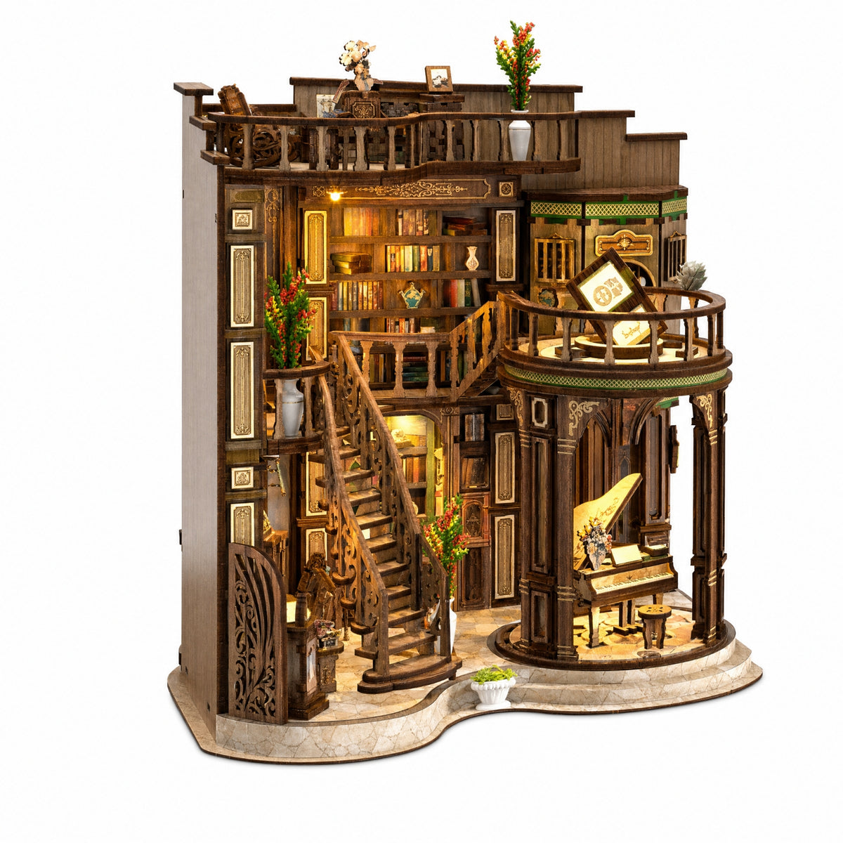 Bookshop Miniature Kit with Bookstore DIY Bookshop Miniature Kit with Illuminated for Bookshelf