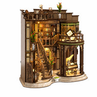 Bookshop Miniature Kit with Bookstore DIY Bookshop Miniature Kit with Illuminated for Bookshelf