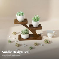Space-Saving Tiered Plant Stand adaptable 2-Tier Ladder Stand Lightweight desktop-tier Easy Assembly for Office Workers, Home Decorators, Windowsill, Balcony, Living Room, Bathroom