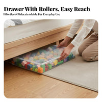 slim-line Wheeled Container Space Saving Organizer Box Stackable for Students