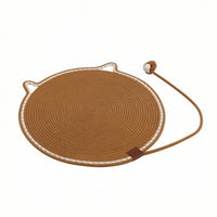 Circular Cat Scratch Mat Woven Cat Scratcher Mat Braided Scratching Board Long-Lasting for Kittens