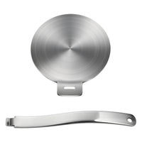 Stainless Steel Heat Distributor Plate with Detachable Handle Flat Cooktop Heat Reducer Long-Lasting Cooking Accessory Safe