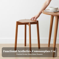 Space-Saving Stackable Round Stool Minimalist Design Backless Seat Long-Lasting Construction Household Furniture Stable for Families, Homeowners, Students, Dining Room, Kitchen, Small Apartments, Party