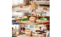 Multitone Wood Block Resonant Wood Block with Mallet Wooden Percussion Instrument Compact Lightweight for Children, Classroom